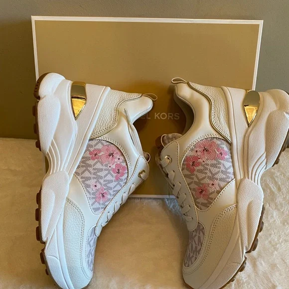 Michael Kors Katrina Floral Print Signature Logo Trainer - Picture 3 of 10